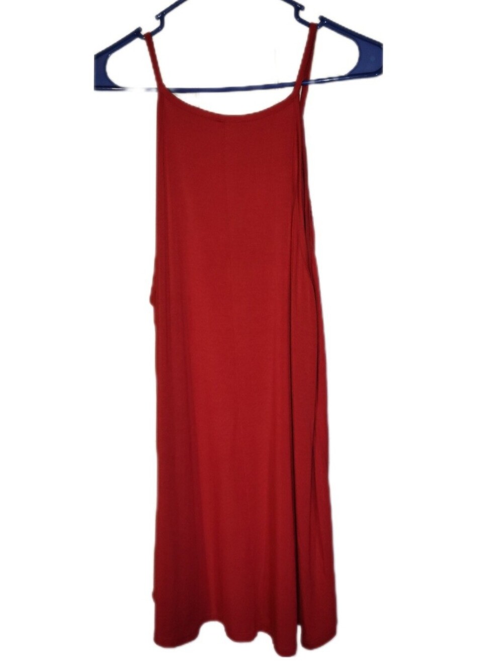 Zenana XL High Neck Red Tunic Tank/ 31 In Mini Dress Floral Design Lace Inset - Picture 2 of 7